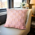 thumbnail image 3 of Spring Summer Yellow Color Flower Heart Throw Pillow Cover 18x18 Inch Set of 1 Easter Decoration Soft Plush Flower Jacquard Throw Pillows Cushion Case for Bedroom Sofa Holiday Festivals Home Decor, 3 of 9