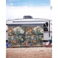 thumbnail image 5 of 4th of July RV Awning Sun Shade Screen 9'X15.3' Daisy Floral Mesh Sunscreen Butterfly Rustic Wood Grain Awning Shade Screen with Zipper UV Blocker Completed Kits for RV Motorhome Camper Trailer, 5 of 7