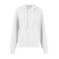 thumbnail image 3 of Hpapadks Sweatshirt for Women Solid Long Sleeve Side Zip Detail Casual Hooded Sweatshirts Hoodies for Women White M, 3 of 4