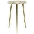 thumbnail image 2 of Spitiko Homes Marble Tripod table with brass inlay Grey/Gold 16", 2 of 8