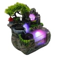 thumbnail image 2 of 30*20*30cm Waterfall Bonsai, Bonsai Tabletop Fountain Rockery Ornament with LED Lights Atomizer for Home Office Bedroom (Brown, Green), 2 of 10