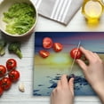 thumbnail image 3 of Landscape Cutting Board, Magic Summer Sunset River Aurora Borealis in the Sky Rocks Universe Print, Decorative Tempered Glass Cutting and Serving Board, Large Size, Multicolor, by Ambesonne, 3 of 5