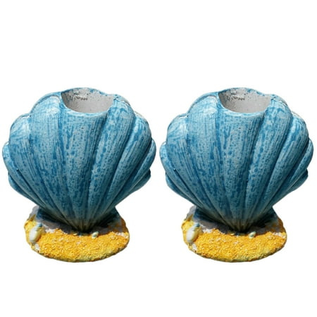 

2 Pcs Mediterranean Style Pen Holder Shell Shape Pen Container Toothpick Holder PWooden Tooth Pick Organizer Home Decoration Tabl