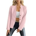 thumbnail image 4 of Casual Blazers for Women Trendy Textured Solid Color Fitted Work Office Jacket Notch Collar Business Dressy Coat (L, Pink), 4 of 5
