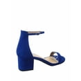 thumbnail image 2 of Nataly-06 Open Toe Ankle Strap Buckle Low Chunky Heels Causal Sandals Shoes ( Blue, 7 ), 2 of 2
