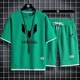 thumbnail image 3 of Traje deportivo de dos piezas para hombre, cómodo y transpirable, para correr, baloncesto, entrenamiento, manga corta, informal, tallas M a 3XL, 3 of 5