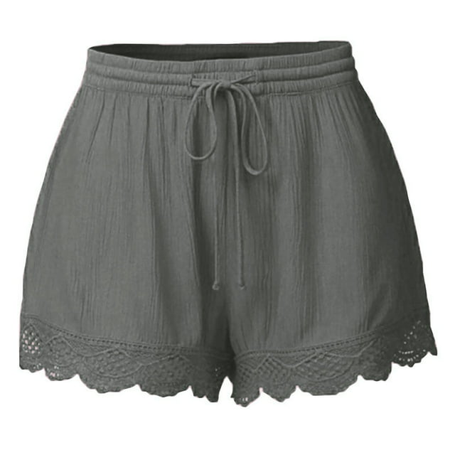 Dealovy Womens Pajamas Shorts Drawstring Elastic Waisted Plus Size Loungewear Comfy Homewear Shorts