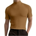 thumbnail image 2 of Xysaqa Mens T-Shirts Big & Tall Shirts For Men Mens Casual Turtleneck Mock Neck T Shirt Slim Fitted Short Sleeve Summer Basic Tops Mens Big & Tall Shirts S-3XL Athletic Tee Shirt for Men On Clearance, 2 of 9