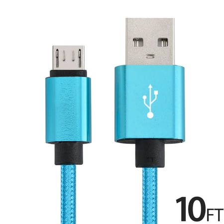 Micro USB Cable Charger for Android, FREEDOMTECH 10ft USB to Micro USB Cable Charger Cord High Speed USB2.0 Sync and Charging Cable for Samsung, HTC, Motorola, Nokia, Kindle, MP3, Tablet and (Best Retractable Micro Usb Cable)