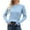 Light Blue, variant on Classic Cable Knit Sweaters Womens Long Sleeve Lightweight Soft Pullover Sweater Dressy Casual Fall Basic Tops Pink, M