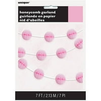 Tissue Paper Honeycomb Ball Garland, 7 ft, Light Pink, 1ct