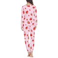 thumbnail image 3 of SCRAWLGOD Strawberry Pjs Womens Sets Long Sleeve Pajamas for Women Set of 2 Pj Sets Crewneck Women Nightwear Size 6XL Breathable Graphic Pajama for Women, 3 of 6