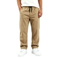 thumbnail image 5 of CONZONE Little Boys School Uniform Pants Straight Leg Flat Front Baggy Pants for Boys Drawstring Fall Trousers with Pockets, 5 of 7