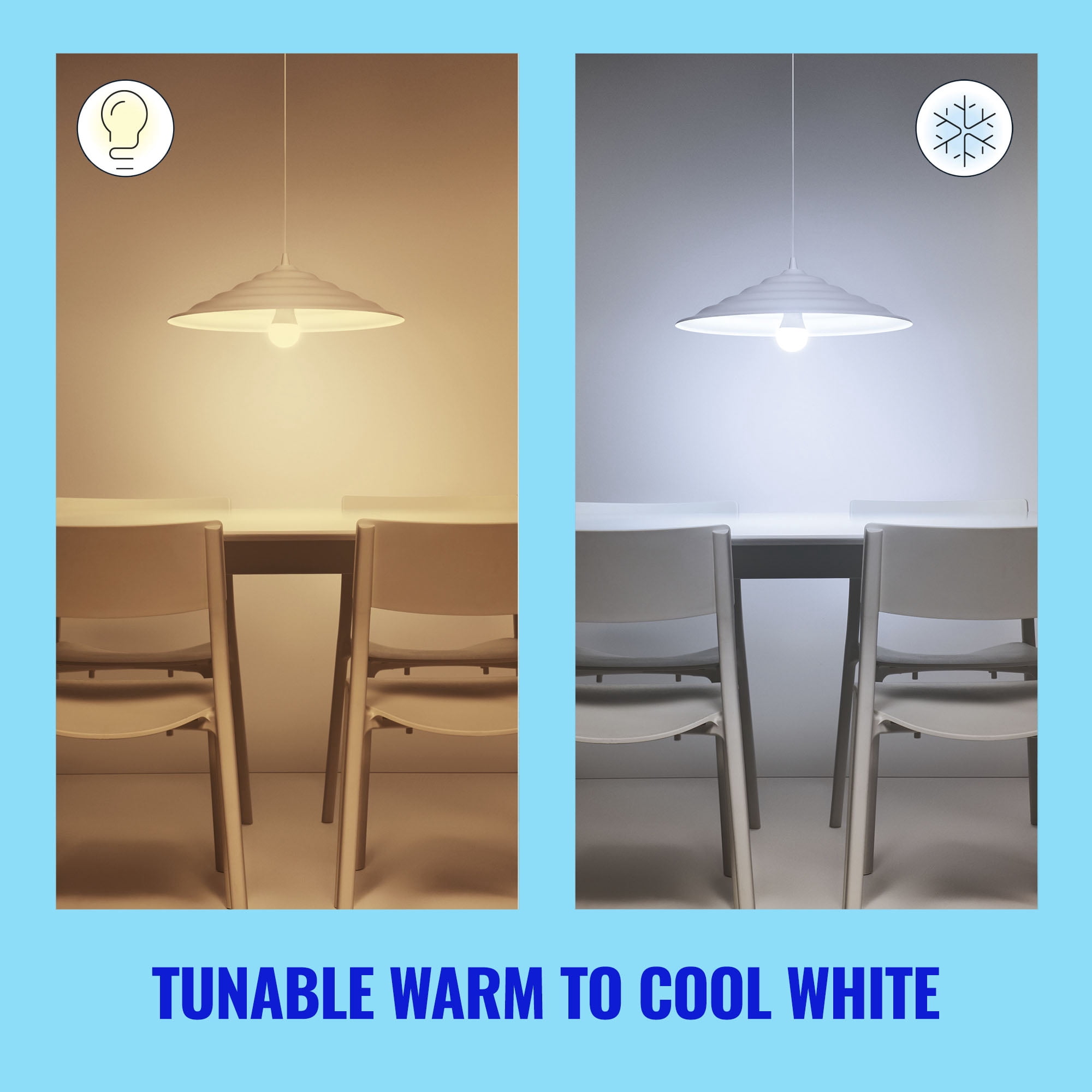 WiZ Connected LED 60-Watt A19 General Purpose Light Bulb, Frosted, Tunable White, Dimmable, E26 Medium Base (6-Pack)
