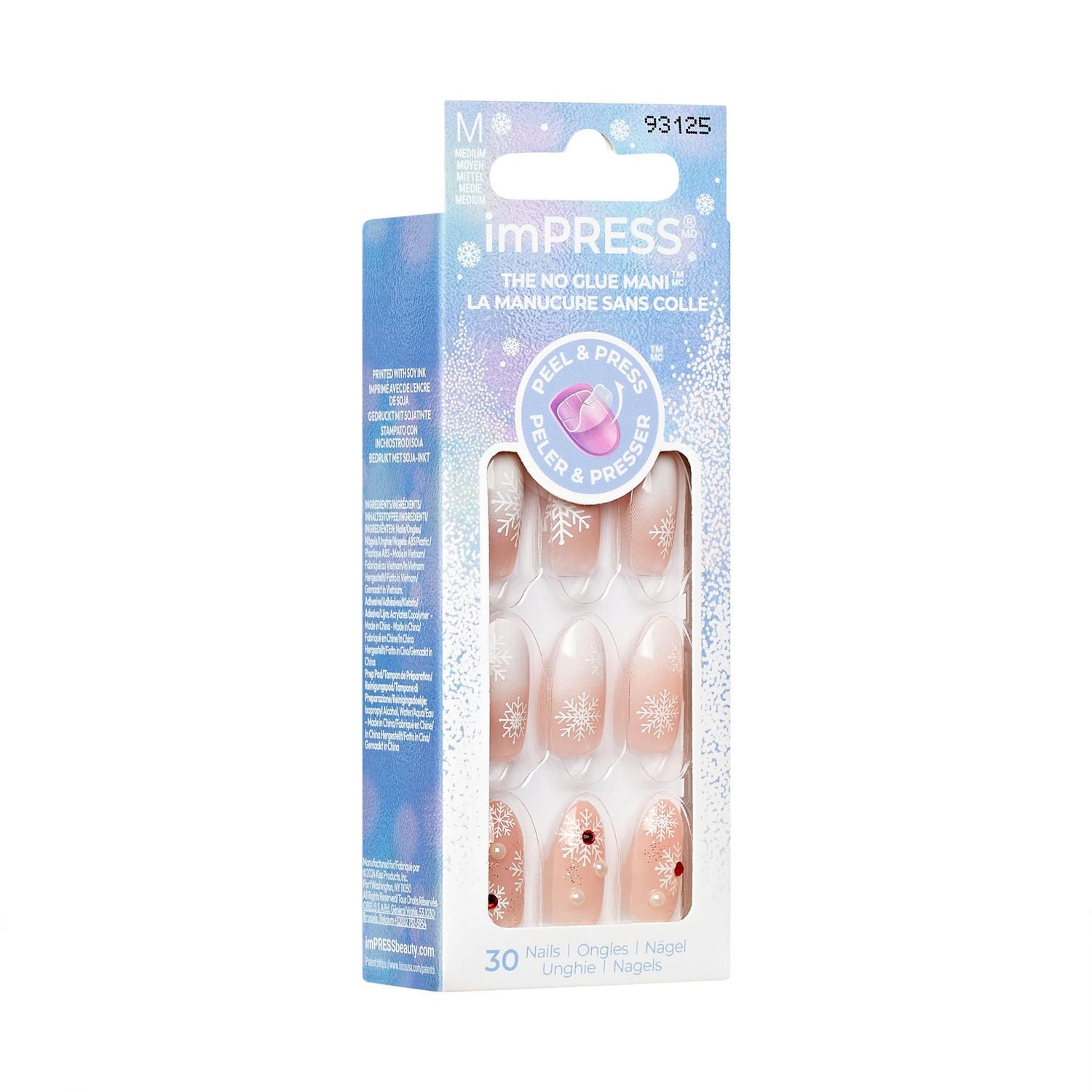 imPRESS Holiday Press-On Nails - Longueur moyenne - Forme de cercueil - 30 ct.
