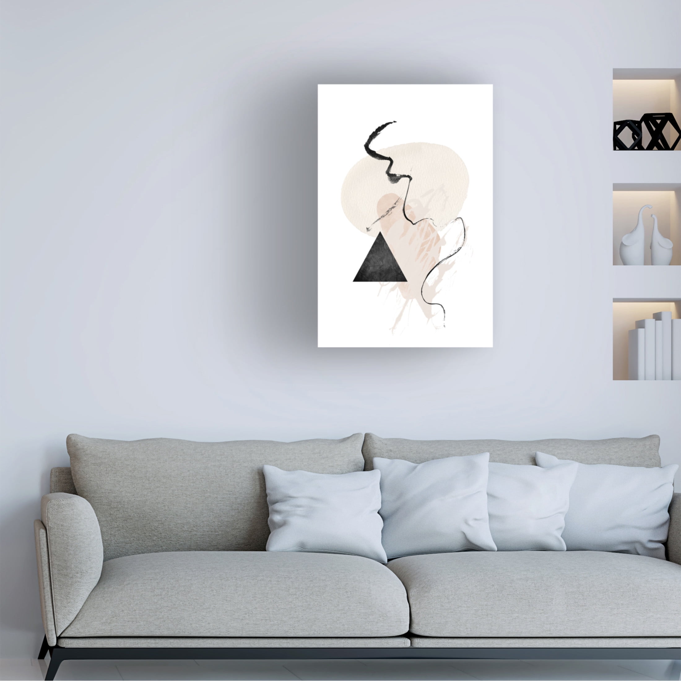 Trademark Fine Art Sally Ann Moss Simple Beige 3 Canvas Wall Art