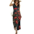 thumbnail image 2 of Oulette, Gambling,dice,casino Dress Fashion Boho Beach Long Dresses Female Party Printed Maxi Dress, 2 of 9