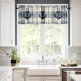 thumbnail image 2 of Navy Blue Nautical Kitchen Curtains and Valances Set, 3 Piece Kitchen Curtains Set 24 Inch Length, Coastal Blue Striped Vintage Rod Pocket Curtains Tier Farmhouse Window Curtains, 2 of 6