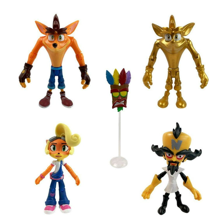 Crash Bandicoot Action Figures Pack of 4 with Golden Crash