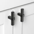 thumbnail image 3 of GlideRite 2.25 in  Matte Black  European Knurled Solid Steel Cabinet T-Bar (Pack of 10) - Matte Black, 3 of 3
