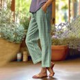 thumbnail image 2 of Arnsht Womens Classic Plaid Pants Cotton Plaid Lounge Pants Outdoor Casual Elastic Waist Straight Leg Pants With Pockets Green M, 2 of 6