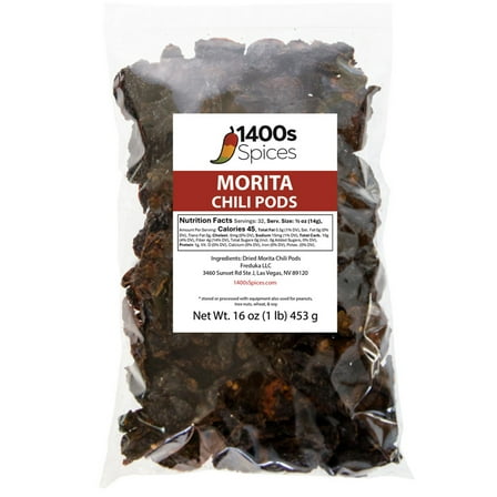 1lb Morita Chipotle Dried Whole Chile Peppers by 1400s Spices