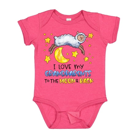 

Inktastic I Love My Grandparents to the Moon and Back Cute Sheep Gift Baby Boy or Baby Girl Bodysuit