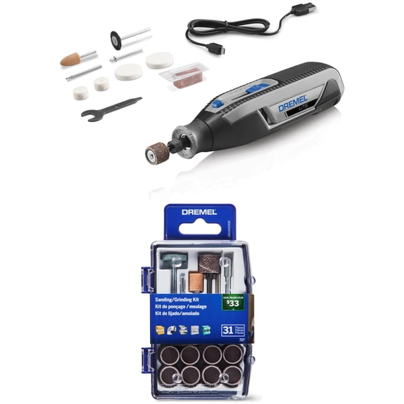 Dremel 7760-N/10W 4V Lite Lithium Ion Cordless Rotary Tool Kit   31 piece Sanding /Grinding kit ideal for DIY craft and other light projects