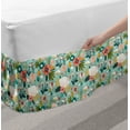 thumbnail image 2 of Floral Bed Skirt, Doodle Style Botanical Pattern with Colorful Flower Bouquets Pattern, Elastic Bedskirt Dust Ruffle Wrap Around for Bedding Decor, 4 Sizes, Pale Seafoam Multicolor, by Ambesonne, 2 of 2