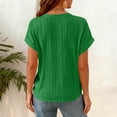 thumbnail image 6 of AKOEE Short Sleeve Tops for Women Button V Neck Plain Tshirts Casual T-Shirts Summer Basic TeeS (M, Green), 6 of 8