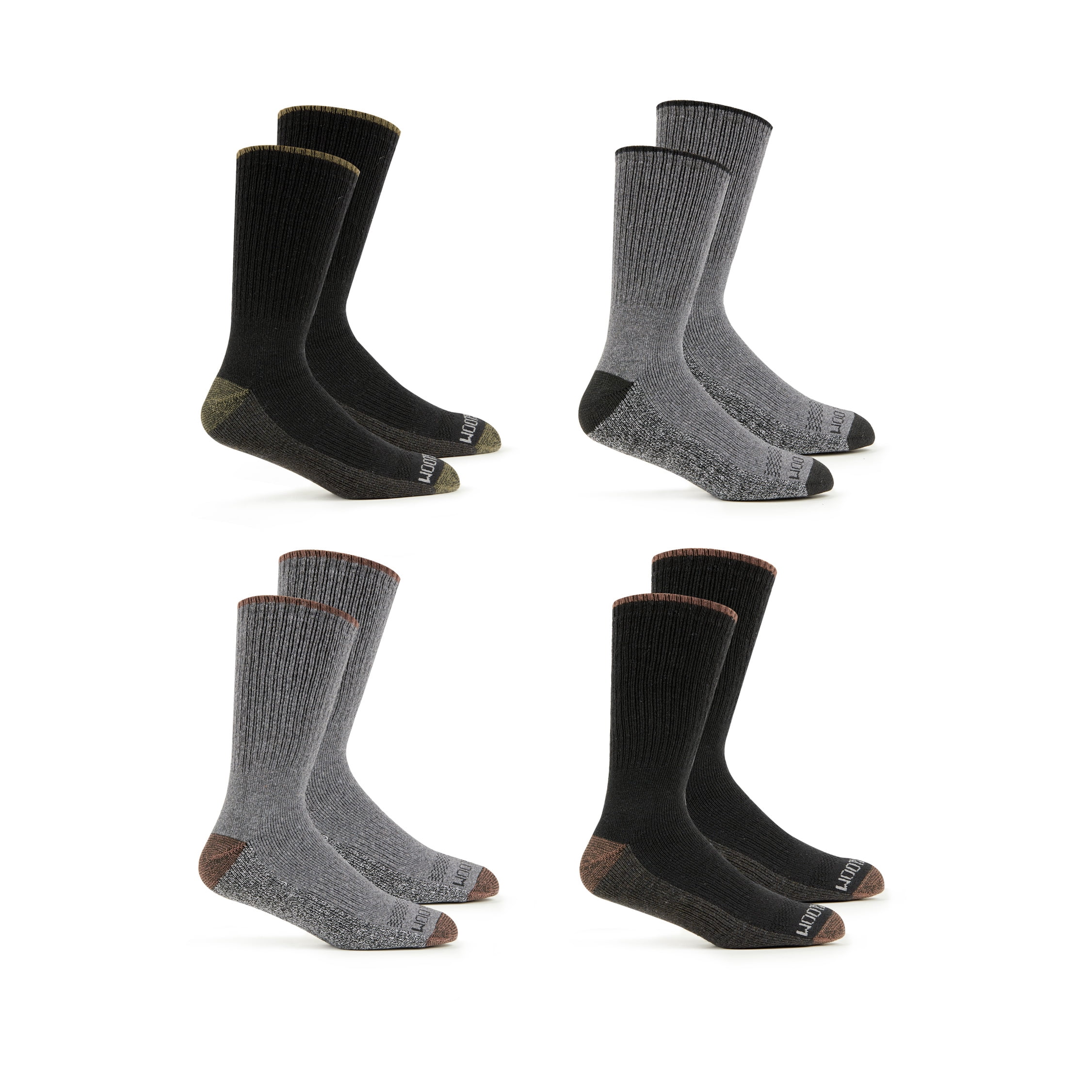 Fruit of the Loom Work Gear Heavy Duty Men's Crew Socks, Sizes 6-12, 4-Pack