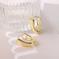 thumbnail image 6 of Lancharmed Gold Plated Studs Earrings for Womens,Wide Gradient Hoops Earring Wedding Gifts, 6 of 7