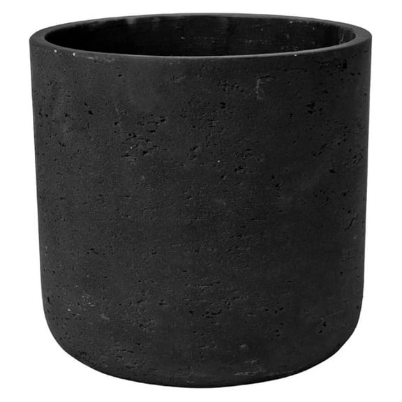 Planter Black Washed Fiberstone indoor and outdoor Flower Pot 7"H x 7"W - by