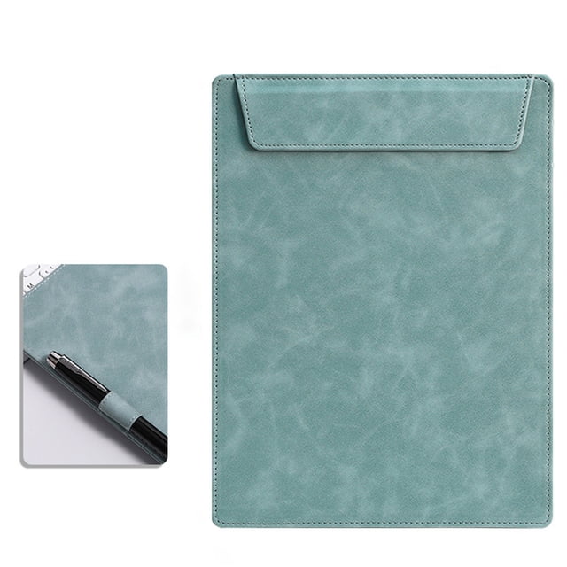 Upgraded Leather Board Clip, Writing Leather Paper Folder Board with Pen Holder, Clipboard, F