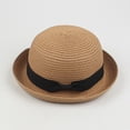 thumbnail image 3 of EHQJNJ Captains Hat Womens Dress Hat Wide Leaf Flower Bridal Shower Hat Sun Hats Beach Hat Tea Hats for Women 2024 White Sun Hat for Women, 3 of 3