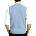 thumbnail image 4 of Mens Plain Sweater Vests V Neck Sleeveless Cardigan Vest Knitwear, 4 of 7