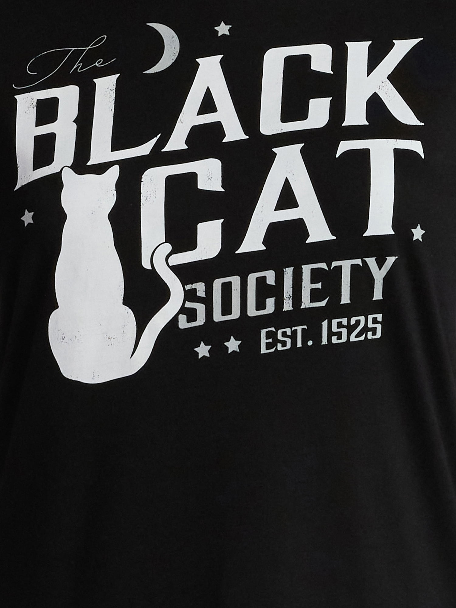 Halloween Women's Black Cat Society Graphic Tee from Way to Celebrate, Sizes S-XXXL