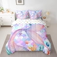 thumbnail image 2 of Little Mermaid Ensemble de Literie Tail 7 Pcs Lit en Sac Simple, Ensemble de Literie Écailles de Poisson Rêveur Océan Nautique Animal Marin avec Couette, 2 of 5