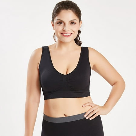 

Women Plus Size Seamless Yoga Sport Bra Wireless Sleep Bralette