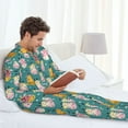 thumbnail image 6 of Salouo Colorful Cow Print Button-Front Long Sleeve Pajama Set for Men, Soft 2Pjs Men's Long Sleeve Sleepwear-Large, 6 of 7