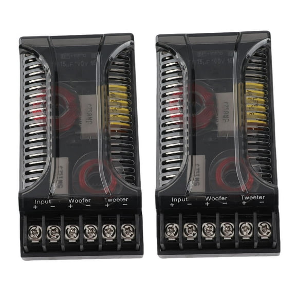 Crossover de audio para automóviles de 2, cableado Razonable Black Universal 2pcs Exquisito Work Mankhip Car Speakence Frecuencia Divisor Para Automotive