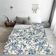 thumbnail image 5 of Salouo Vintage Blue Floral Print Bed Blankets,Flannel Blanket Comfortable Air Conditioning Blanket Lightweight Blanket for Sofa Bed Travel & Couch -60"x50", 5 of 8