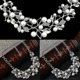 thumbnail image 2 of Gargantilla de lujo Farfi para mujer, collar de cadena corta con huecos y hojas de perlas sintéticas, joyería, plata, 2 of 5
