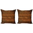 thumbnail image 1 of Ambesonne Antique Throw Pillow Cover 2 Pack, Gothic Style Ornaments, 18", Dark Rosewood, 1 of 2