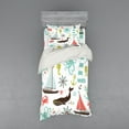 thumbnail image 2 of Ambesonne Nautical Bedding Set 4 Pcs, Pastel Marine Elements, Queen, Multicolor, 2 of 3