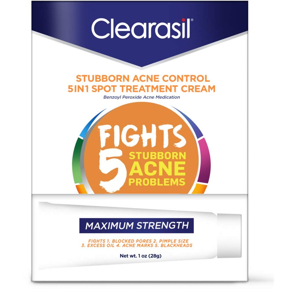 Clearasil Stubborn Acne Control 5 in 1 Spot Treatment Cream, 1 oz - image 1 of 2