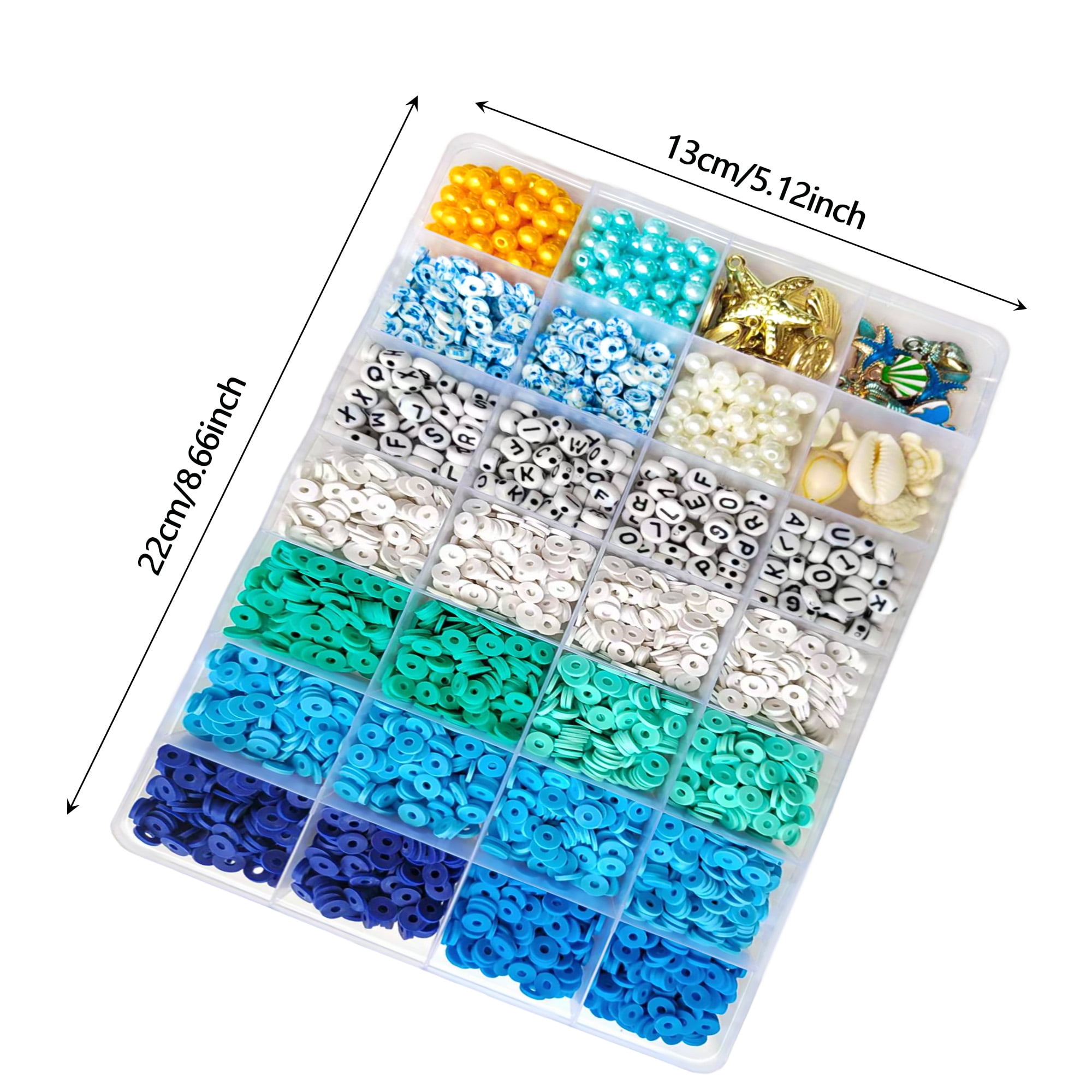 Ocean Style Pearl Bead Jewelry Making Kit, Acrylic Letters Loose Beads for Necklace Bracelet Making