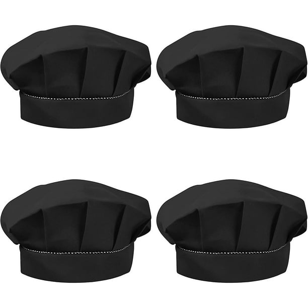 4 gorros de chef para niños de 3 a 13 años, gorro de cocina ajustable para niño y niña, toque de chef de polialgodón transpirable, gorro de chef de cocina para niños pequeños para cocinar en casa (bla