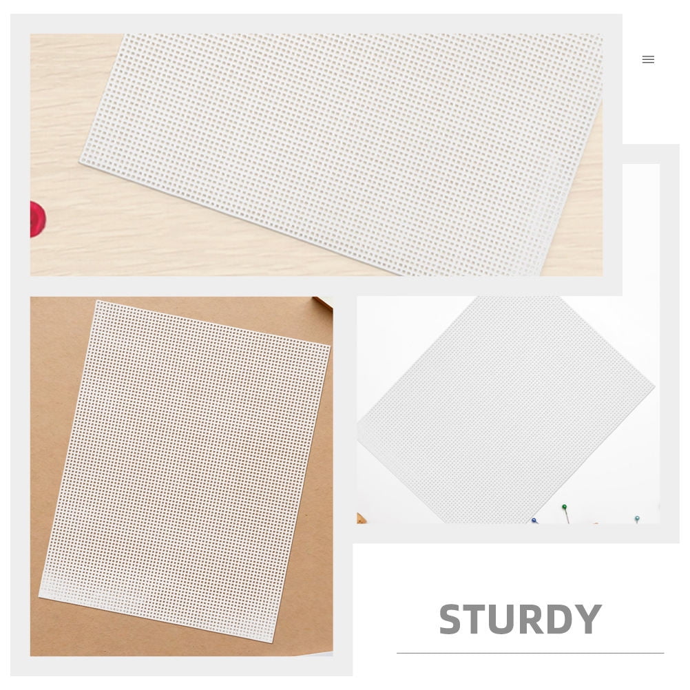 OUNONA 8Pcs Flexible White Plastic Mesh Canvas Sheets for Crafting Knit Crochet and Needlework