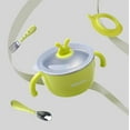 thumbnail image 2 of Bebetour Fun Rabbit Series Tableware Set - Green, 2 of 4
